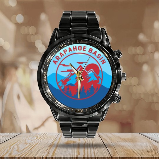 Discover Arapahoe Basin Calendar Steel Band Watch, Skiing Gift Idea, Calendar Steel Band Watch