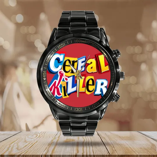 Discover Cereal Killer Graphic for the Cereal Lovers in your family Calendar Steel Band Watch - Cereal Killer - Calendar Steel Band Watch
