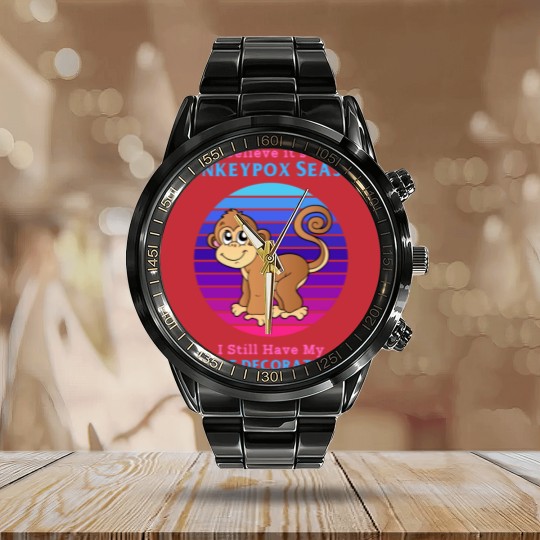 Discover Funny Political Monkeypox Calendar Steel Band Watch