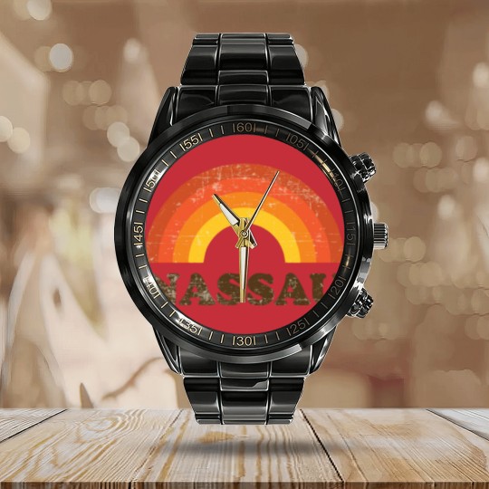 Discover Retro Vintage Nassau Bahamas Vacation Souvenir - Nassau - Calendar Steel Band Watch