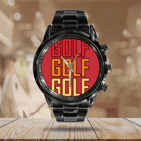 Discover Golf Golf Golf Calendar Steel Band Watch
