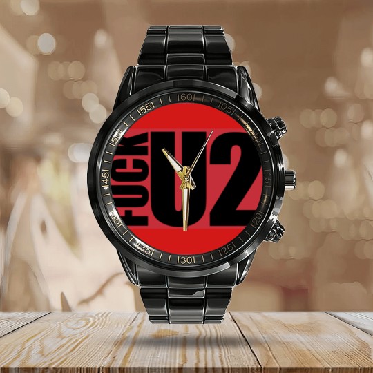 Discover Red middle finger sport colors stinkfinger show sy Calendar Steel Band Watch