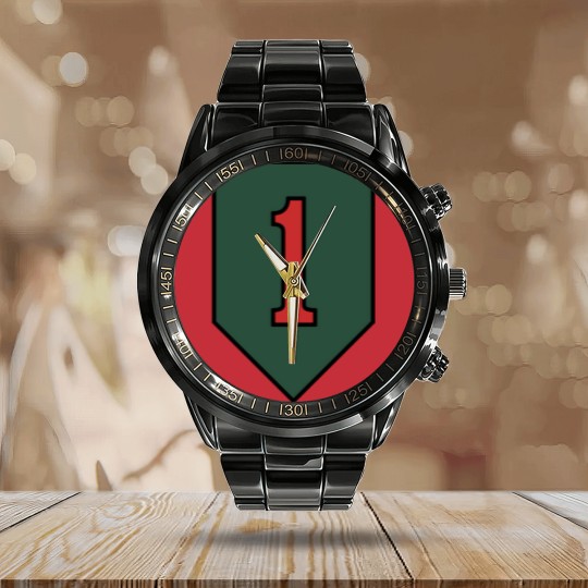 Discover "The Big Red One" 1st Infantry Division Insignia - Big Red One - Calendar Steel Band Watch