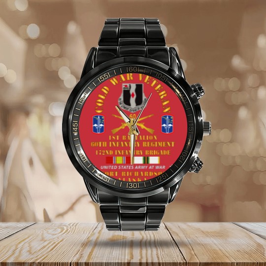 Discover 1st Bn, 60th Inf - 172nd In Bde - Ft Richardson AK Calendar Steel Band Watch