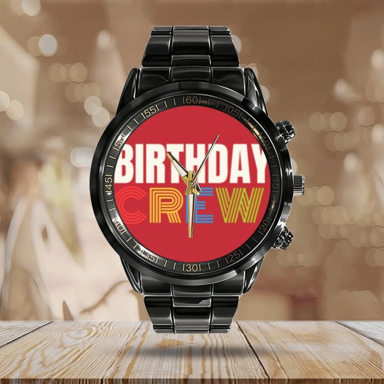 Discover Birthday Crew Calendar Steel Band Watch