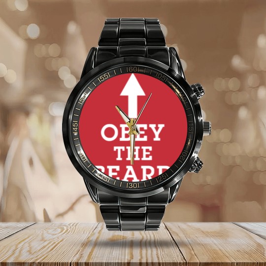 Discover Obey The Beard Funny Calendar Steel Band Watch Calendar Steel Band Watch