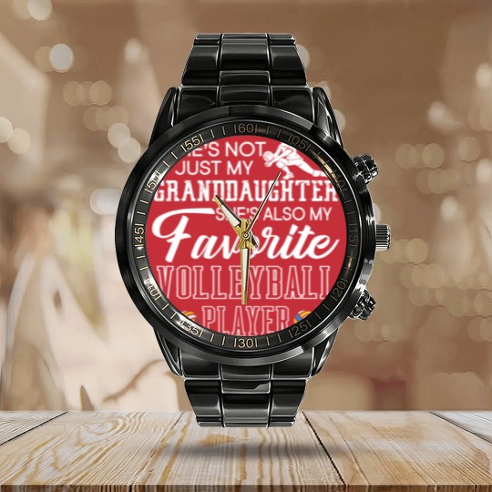 Discover Shes Not Just My Granddaughter Favorite Volleyball Calendar Steel Band Watch