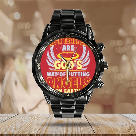 Discover Kindergarten Teaching Pre-K Teacher Calendar Steel Band Watch