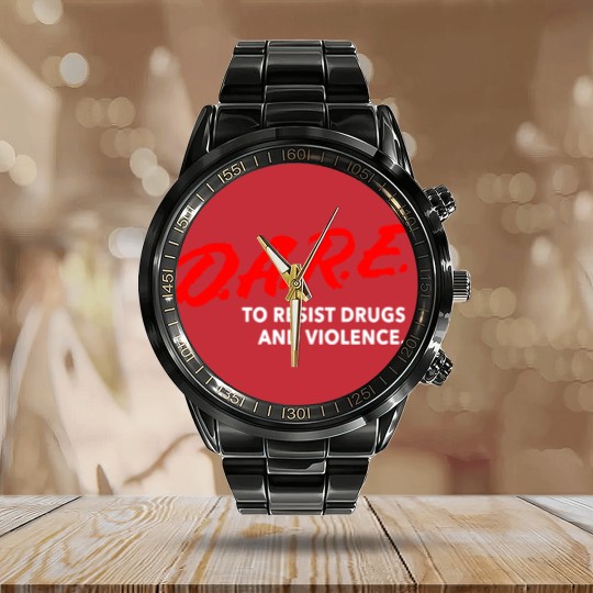 Discover Dare To Resist Drugs Violence Brand New Multiple S Calendar Steel Band Watch