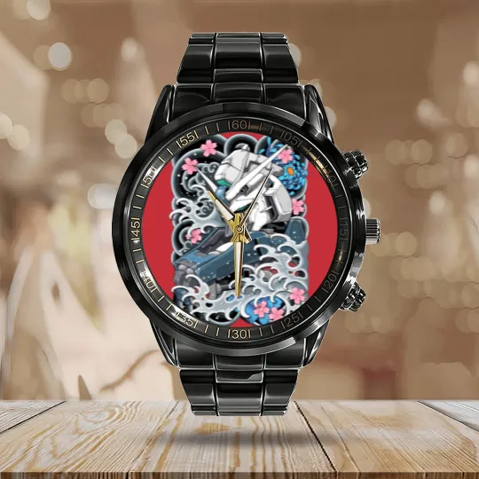 Discover Hi Nu Gundam Tattoo - Gundam - Calendar Steel Band Watch