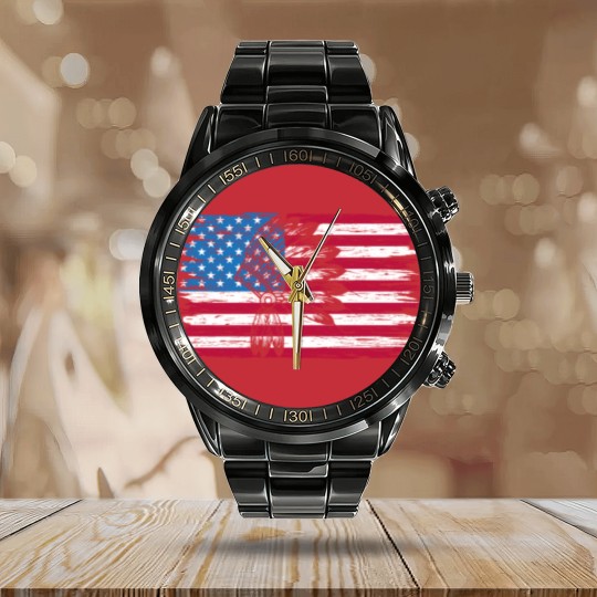 Discover Native American USA Indigenous People 4th Of July Calendar Steel Band Watch
