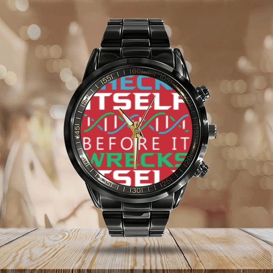 Discover Science and Biology Calendar Steel Band Watch
