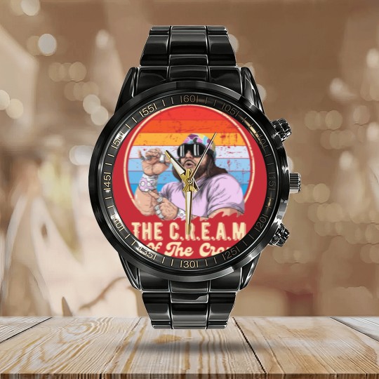 Discover The C.R.E.A.M of the crop Randy Savage legend - Macho Man - Calendar Steel Band Watch
