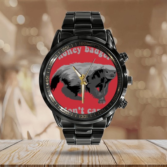 Discover Honey Badge Don't Care - Honey Badge - Calendar Steel Band Watch