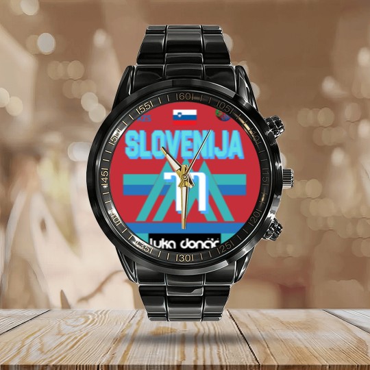 Discover Luka Doncic Slovenija Fan Design - Luka Doncic - Calendar Steel Band Watch