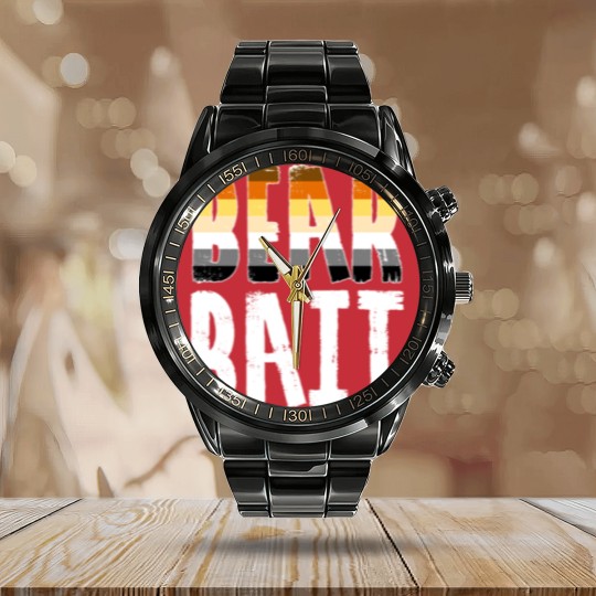 Discover Bear Bait - LGBT Gay Pride Bear Community Bear Calendar Steel Band Watch