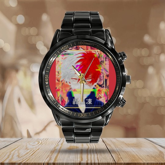 Discover Shoto Todoroki Glitch - Hero Anime - Calendar Steel Band Watch