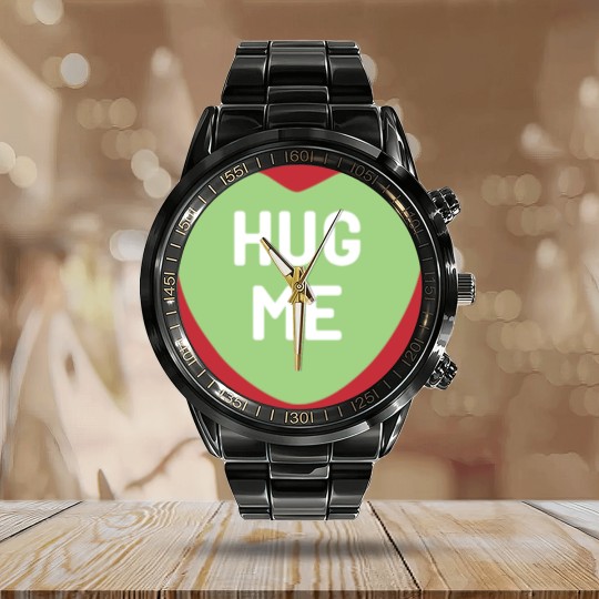 Discover Hug Me Green Candy Heart Calendar Steel Band Watch