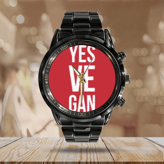 Discover Vegan Veganism Calendar Steel Band Watch
