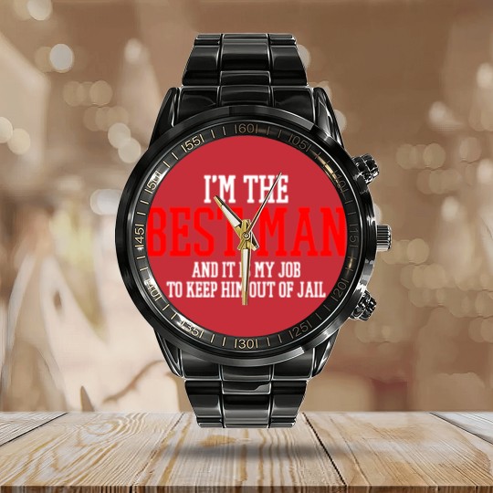 Discover Best Man Wedding Calendar Steel Band Watch