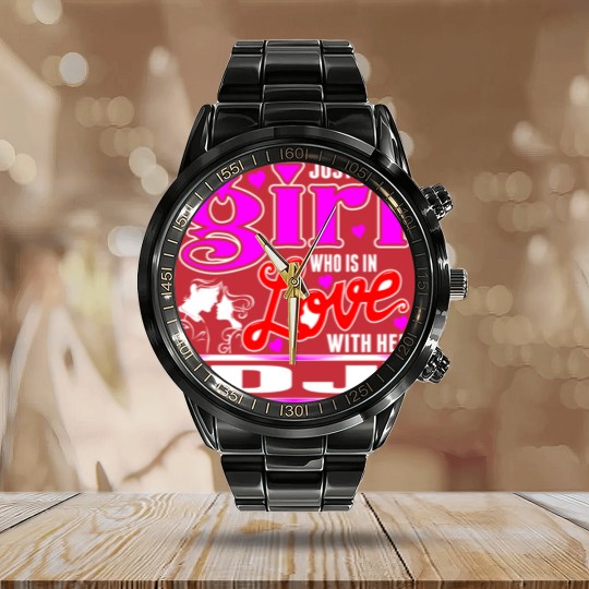 Discover A Girl Love With Her DJ Calendar Steel Band Watch