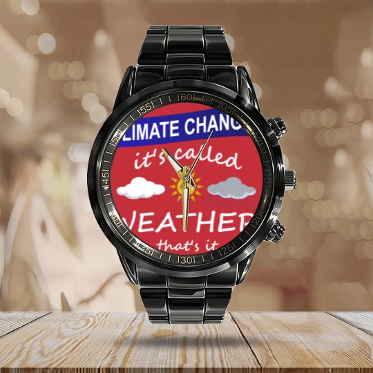 Discover Climate Change is Weather Calendar Steel Band Watch