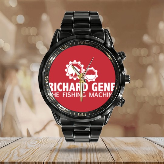 Discover richard gene the fishing machine Calendar Steel Band Watch