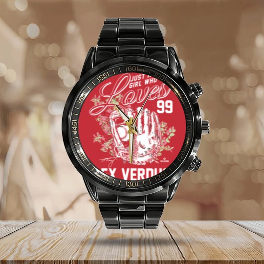 Discover Just A Girl Who Loves Alex Verdugo Calendar Steel Band Watch
