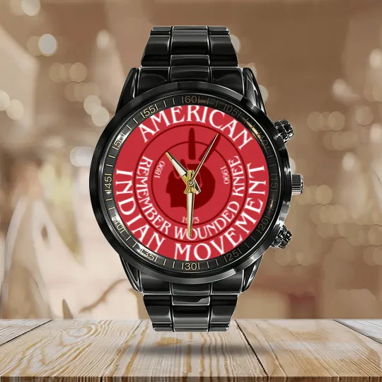 Discover American Indian Movement - American Indian Movement - Calendar Steel Band Watch