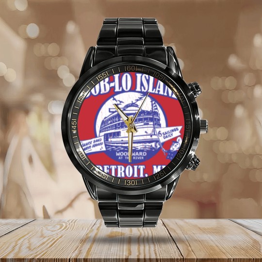 Discover Boblo Island, Detroit MI (vintage distressed look) - Detroit - Calendar Steel Band Watch