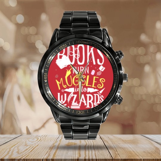 Discover Books turn Muggles into Wizards Calendar Steel Band Watch