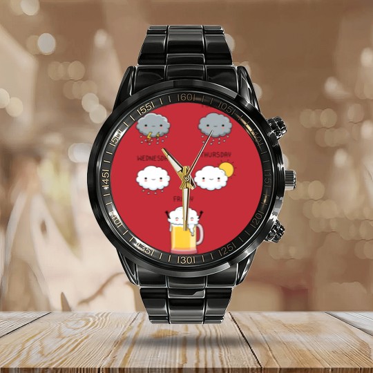 Discover Weather Forecast - Weather - Calendar Steel Band Watch