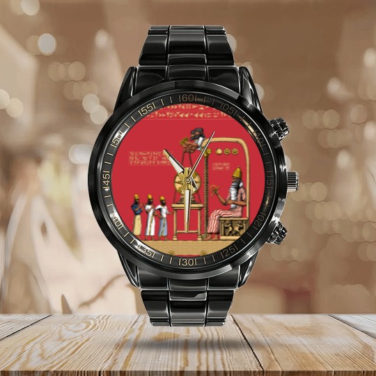Discover Anunnaki Tablets Calendar Steel Band Watch