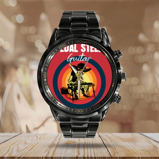 Discover Vintage Pedal Steel Guitar Player Musician Calendar Steel Band Watch