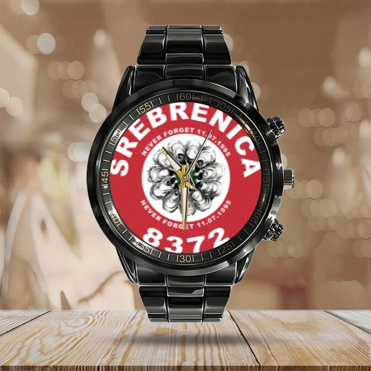 Discover Remembering Srebrenica 8372 Calendar Steel Band Watch