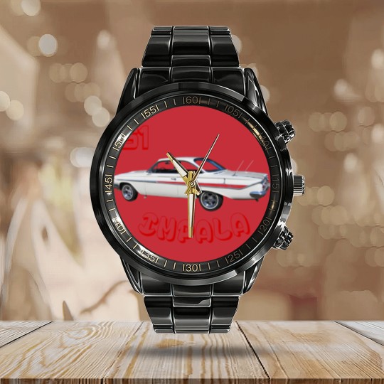 Discover Impala 1961 Bubble Top Hard Top Calendar Steel Band Watch