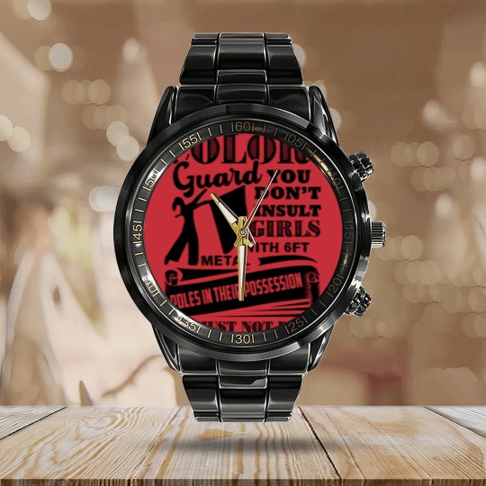 Discover Love Color Guard Calendar Steel Band Watch