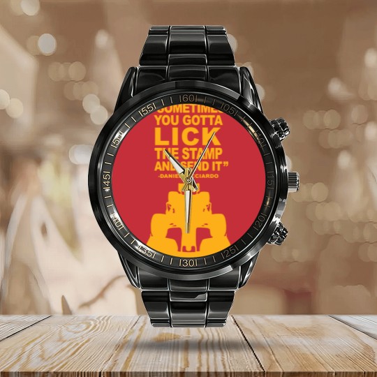 Discover Daniel Ricciardo legendary quote Calendar Steel Band Watch