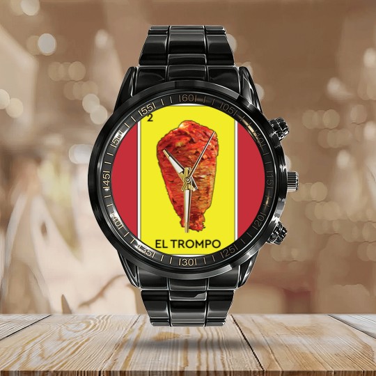 Discover El Trompo Al Pastor Loteria Mexican Game Funny Carne Asada Tacos Burritos - Meat - Calendar Steel Band Watch