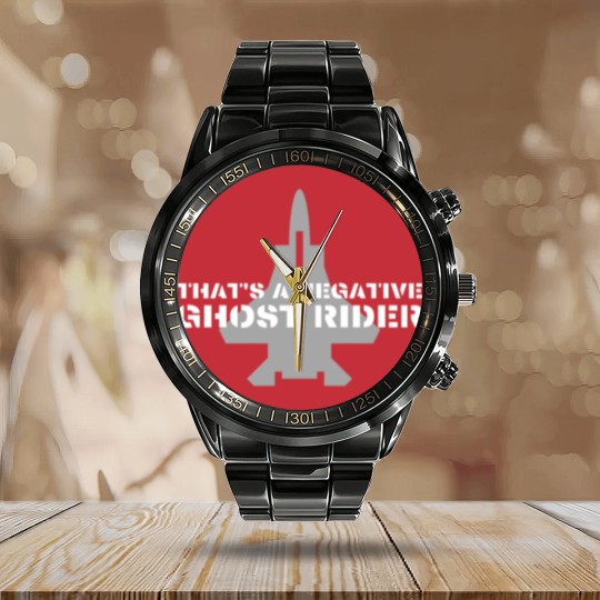 Discover That's a negative ghost rider quote design in air Calendar Steel Band Watch
