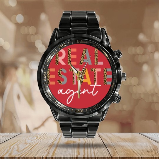 Discover REAL ESTATE AGENT Calendar Steel Band Watch