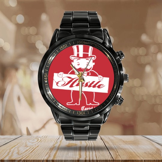 Discover Cartel Ink Hustle Monopoly Man Hustle Calendar Steel Band Watch Calendar Steel Band Watch
