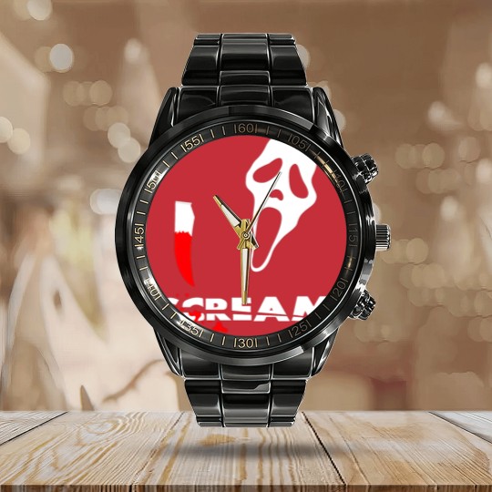 Discover Scream Movie Calendar Steel Band Watch