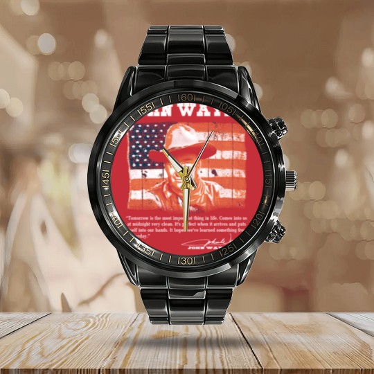 Discover John Wayne - Awesome John Wayne american flag te Calendar Steel Band Watch