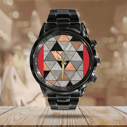 Discover Concrete and Copper Triangles 2 - Triangle - Calendar Steel Band Watch
