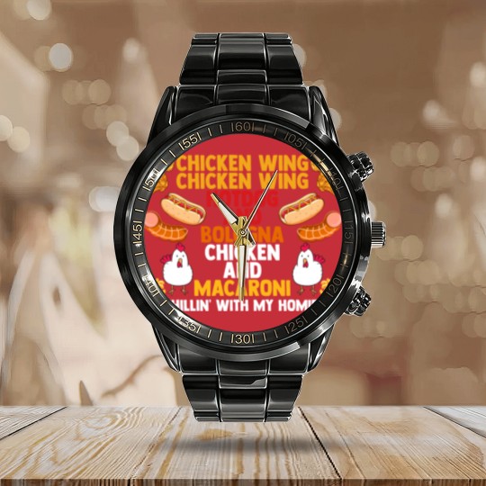 Discover Chicken Wing Macaroni Song Foodie Music Lover Calendar Steel Band Watch