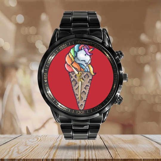Discover ice cream Unicorn Cone Calendar Steel Band Watch