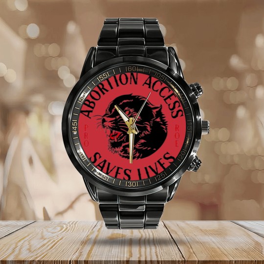 Discover Abortion Access Saves Lives Calendar Steel Band Watch, Pro Choice Calendar Steel Band Watch, Reproductive Rights Calendar Steel Band Watch