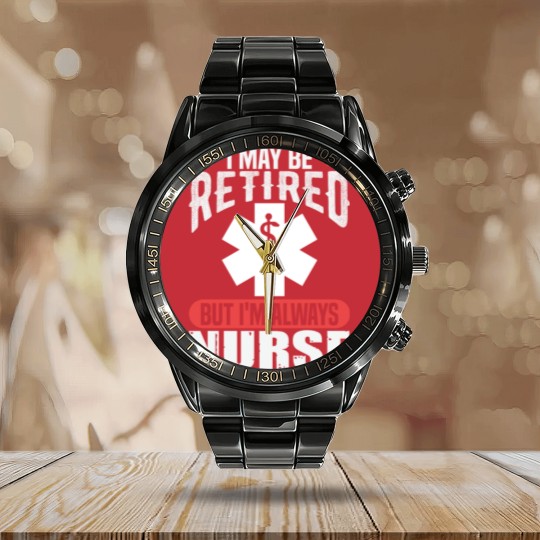 Discover Retired Nurse Calendar Steel Band Watch