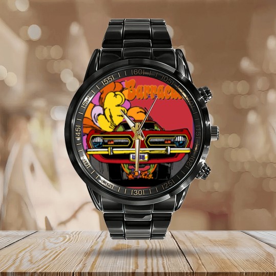 Discover 1968 Plymouth Barracuda Car T Calendar Steel Band Watch